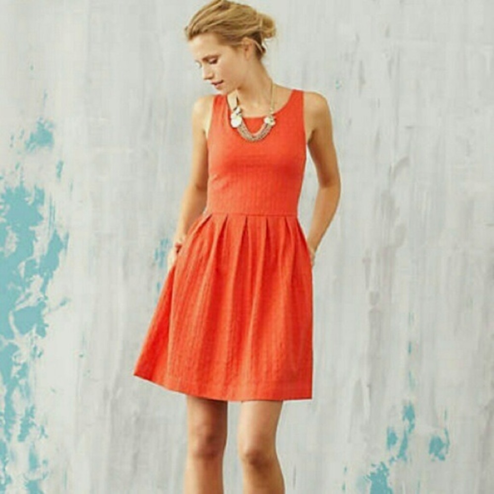 Anthropologie - Deletta Dress - Orange, Size S